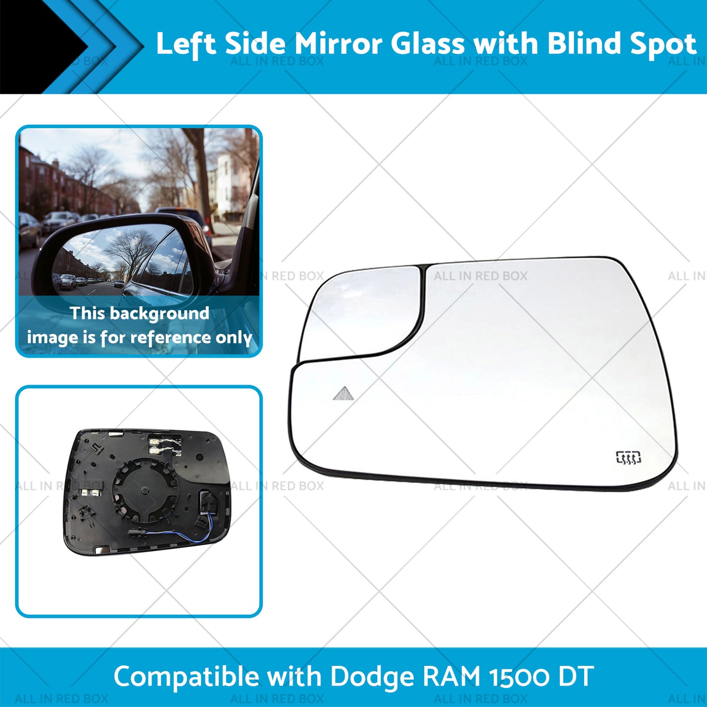 {{ Mirror Glass with Blind Spot Left Side Suitable for Dodge RAM 1500 DT 19缂佲剝寮22 }} - Buy Car Parts Online at {{ Kaka Auto Parts }}.