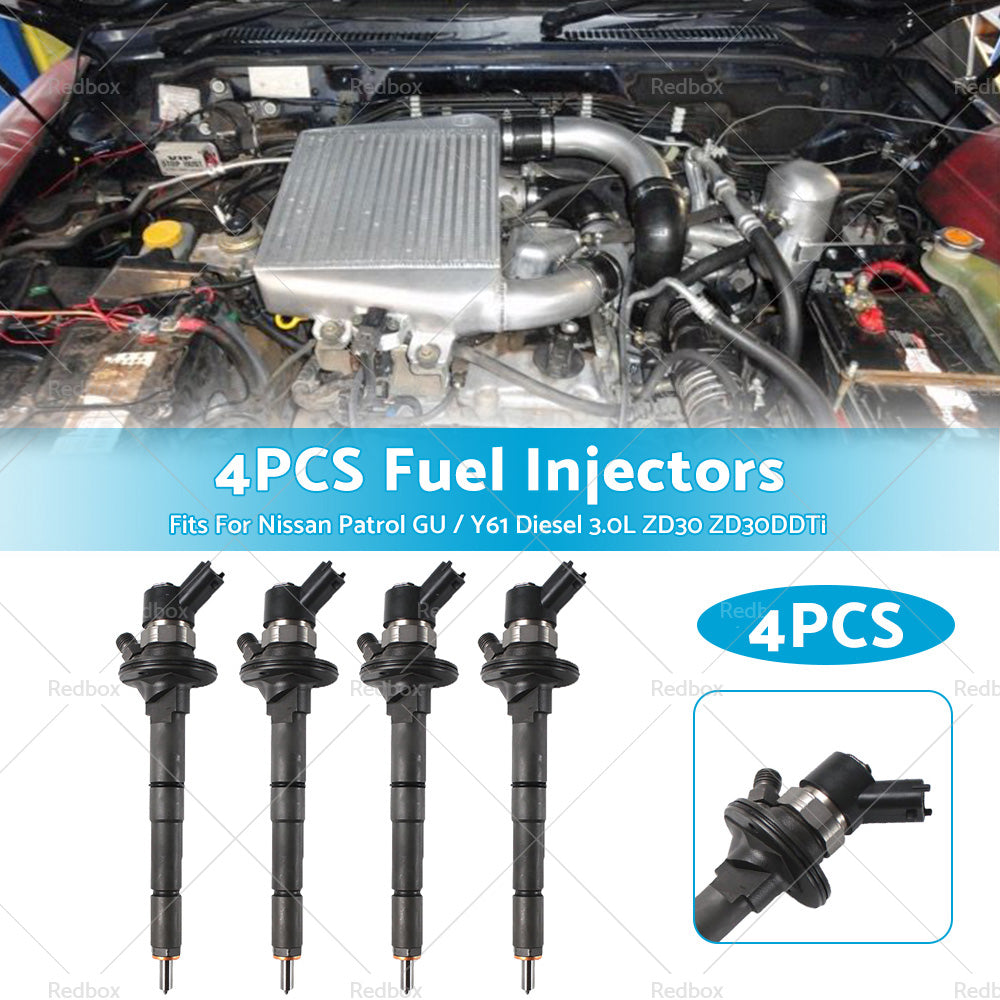 4PCS Fuel Injectors Fits For Nissan Patrol GU or Y61 Diesel 3. 0L ZD30 ZD30DDTi
