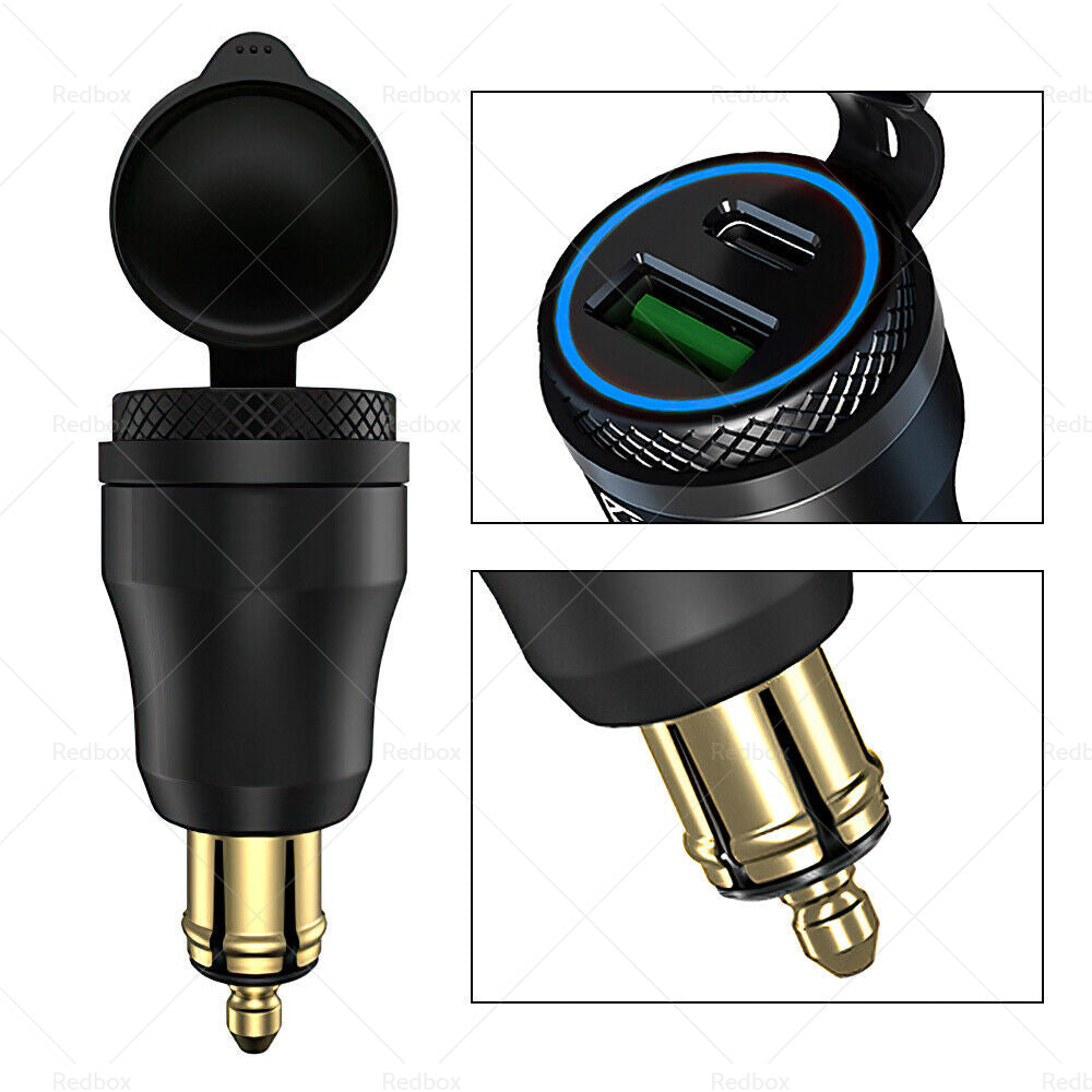 {{ Dual USB Charger Hella DIN Type C Plug Socket Suitable For BMW Ducati Motorcycle }} - Buy Car Parts Online at {{ Kaka Auto Parts }}.