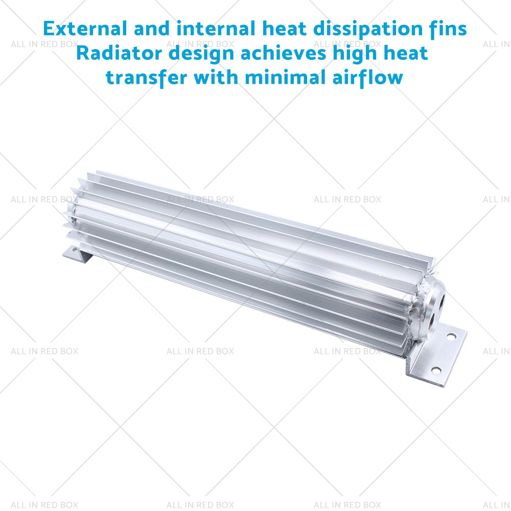 {{ Universal 12'' Aluminum Dual Pass Finned Transmission Oil Cooler W Fittings SL }} - Buy Car Parts Online at {{ Kaka Auto Parts }}.
