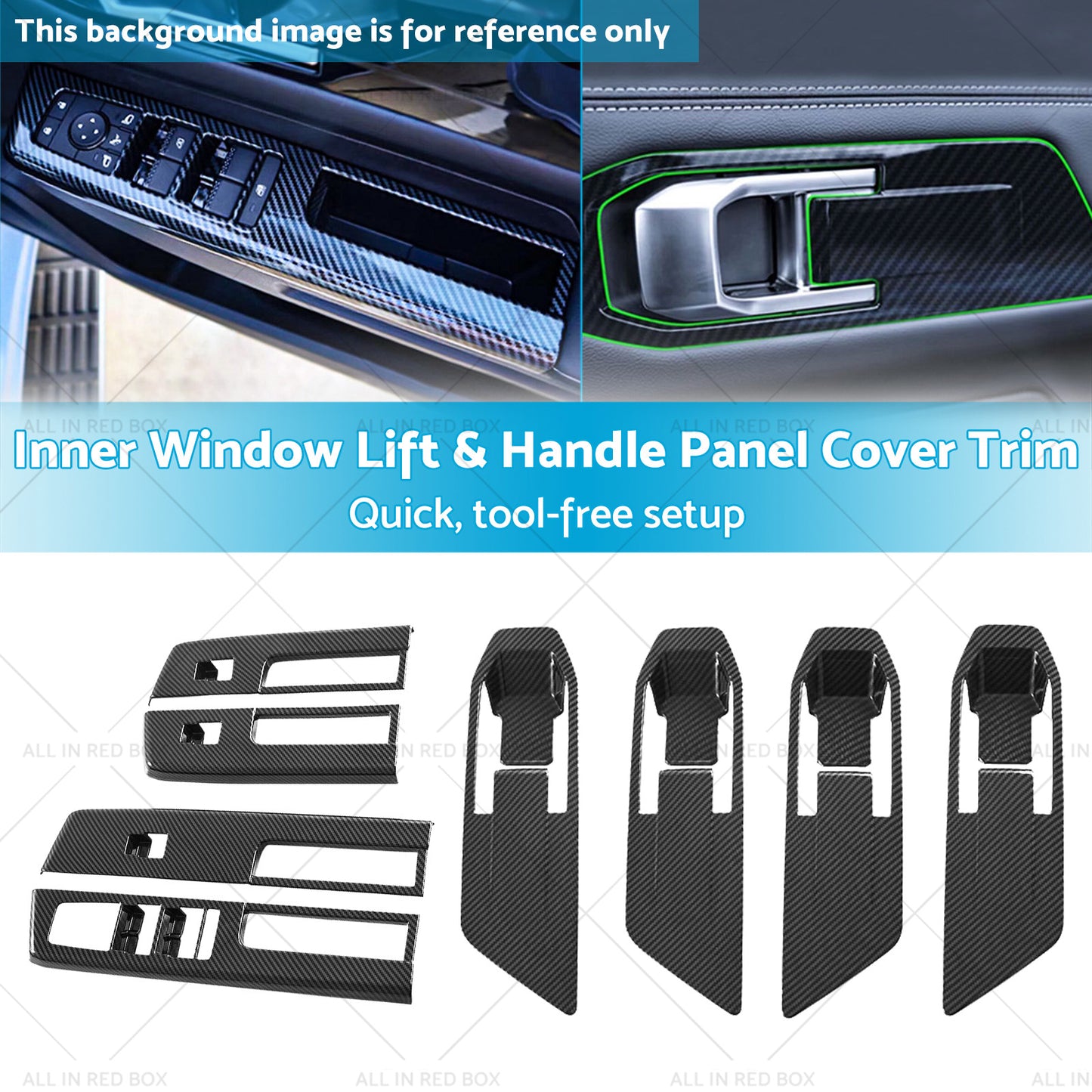 Inner Window Lift & Handle Panel Cover Trim Suitable For Mitsubishi Triton 23-25