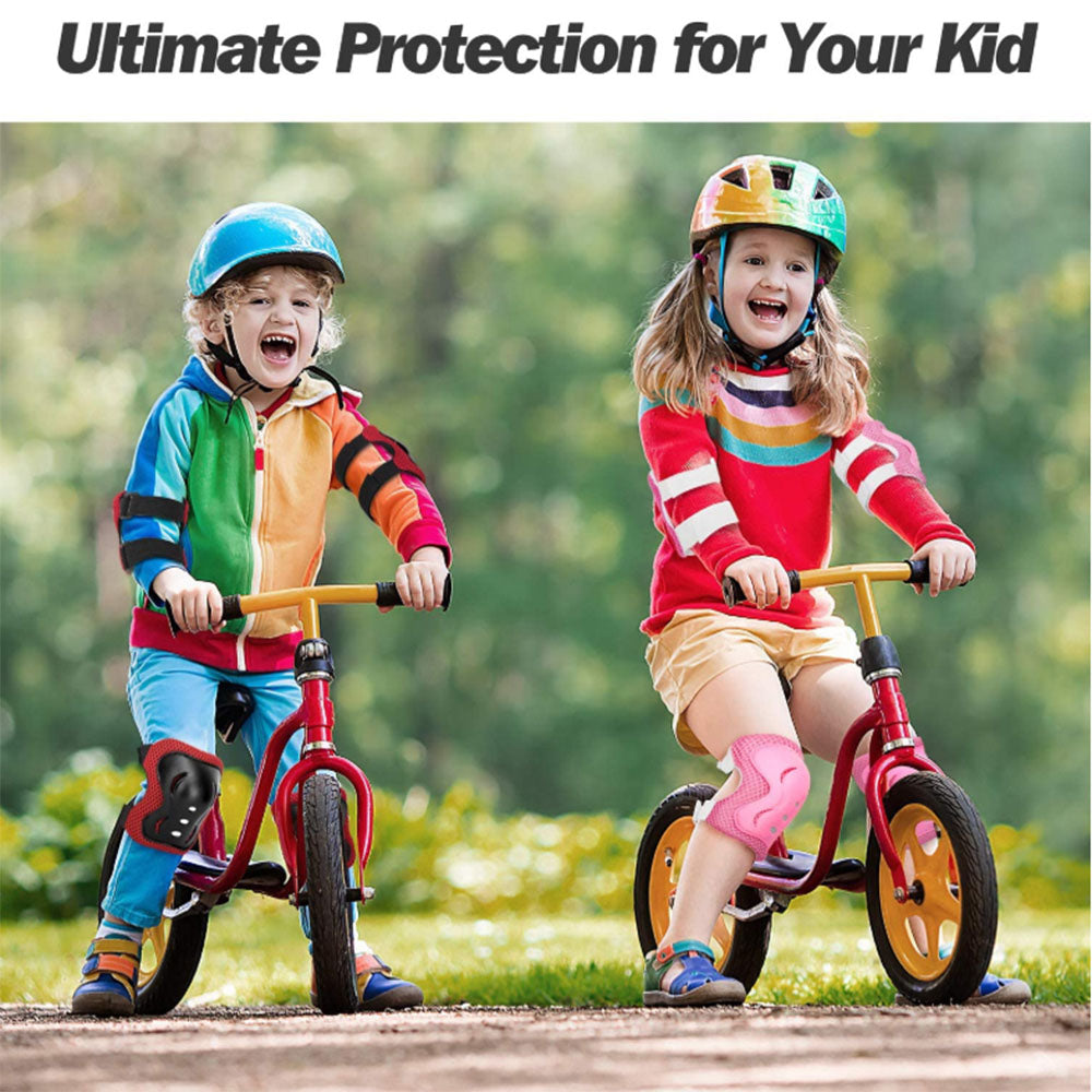 Kids Cycling Roller Ski Skate Skating KNEE ELBOW WRIST Safety Gear Pads