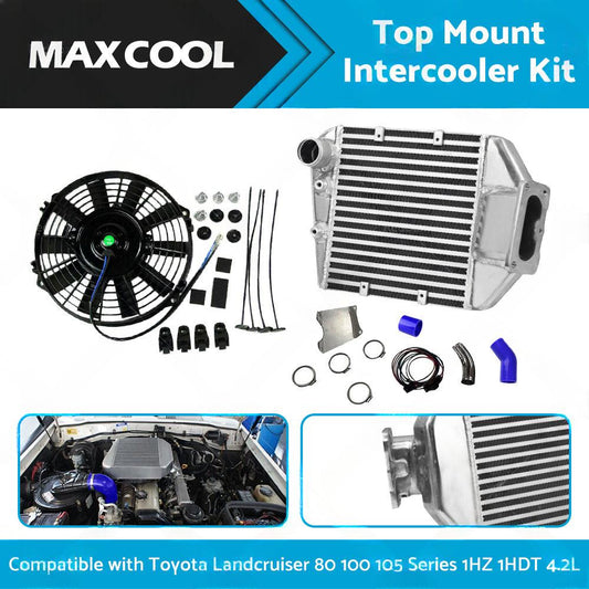 Intercooler Kit and Fan Suitable For Toyota Landcruiser 80 100 105 Series 1HZ 4. 2L