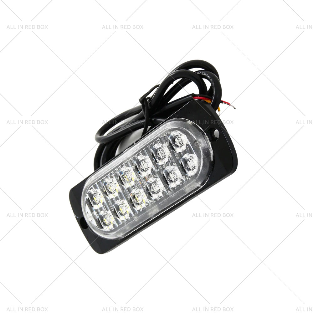 10x Amber White LED Car Emergency Beacon Warning Hazard Flashing Strobe Light
