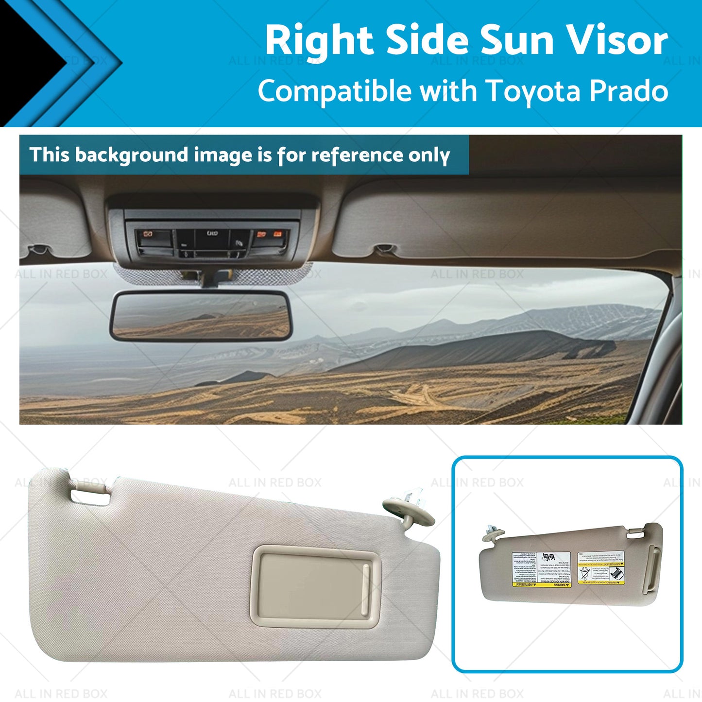 {{ 74310-35A91-E1 Right Side Sun Visor Suitable for Toyota Prado 10-23 }} - Buy Car Parts Online at {{ Kaka Auto Parts }}.