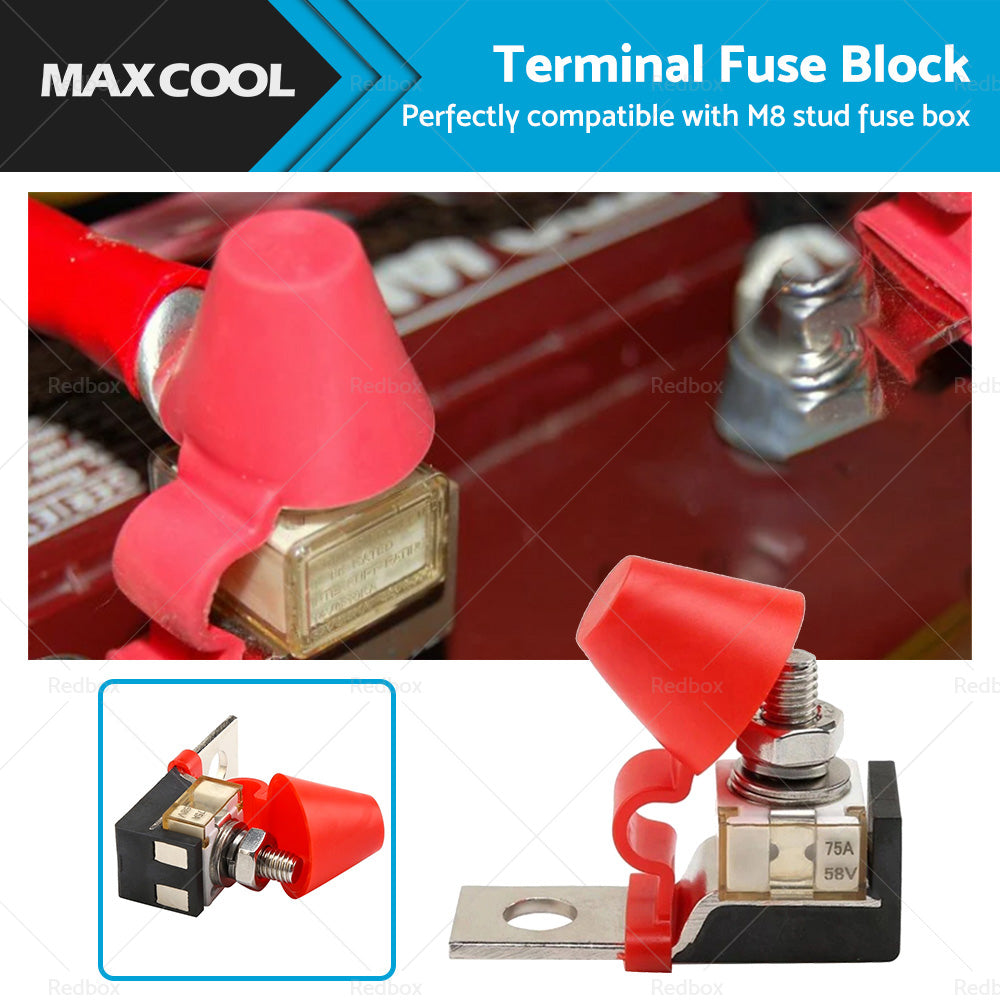 {{ M8 TERMINAL FUSE BLOCK STUD 8mm 75A 58V waterproof fuse box with cooling holes }} - Buy Car Parts Online at {{ Kaka Auto Parts }}.