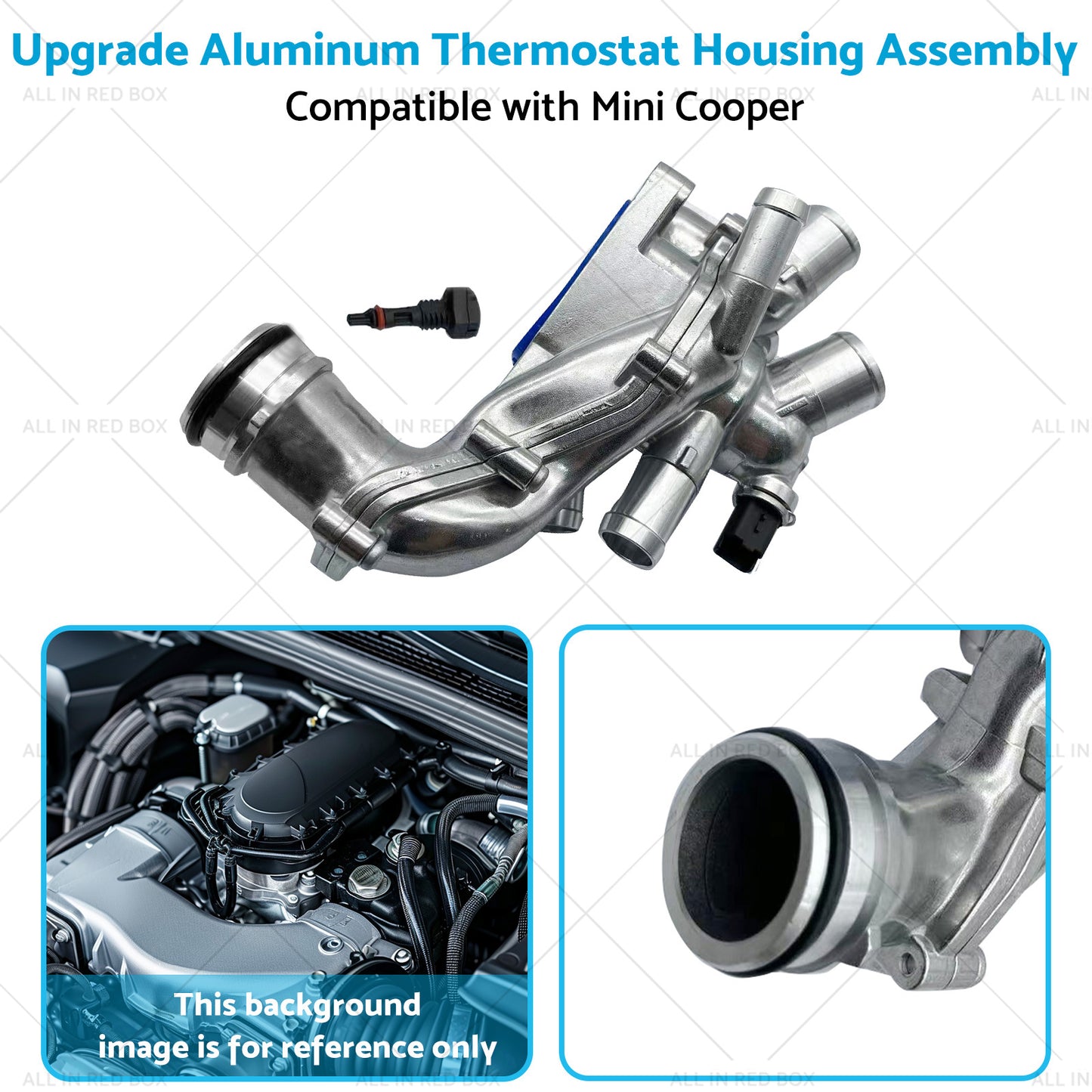 {{ Upgrade Aluminum Thermostat Housing Assembly Suitable for Mini Cooper 2007-2013 }} - Buy Car Parts Online at {{ Kaka Auto Parts }}.