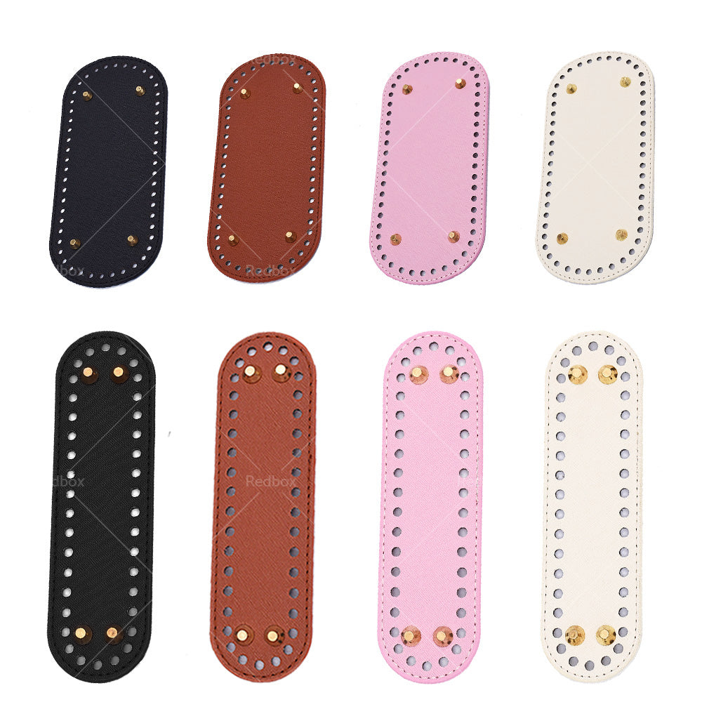 8PCS PU Leather Shaper Base Pad DIY Crochet Bag Bottom Oval Knitting Accessories
