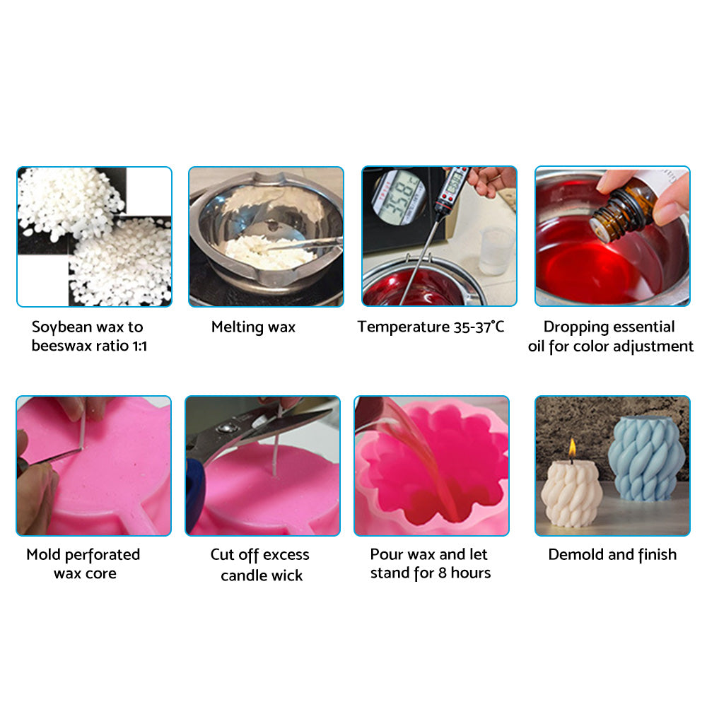 {{ 2PCS Candle Mold 3D Silicone Resin Candle Mould Epoxy Casting Mould DIY Craft }} - Buy Car Parts Online at {{ Kaka Auto Parts }}.