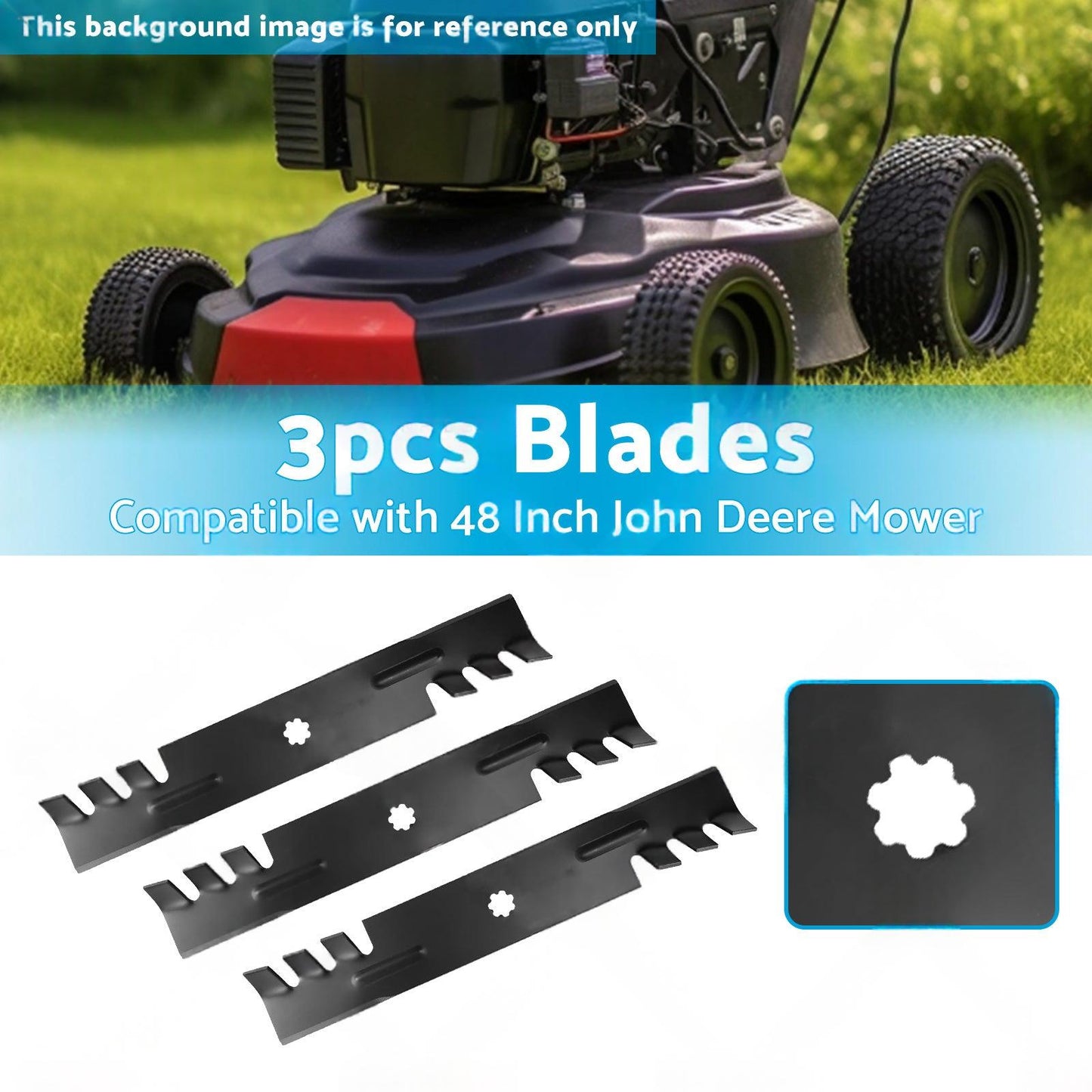 Blade Set for 48-Inch Mower Suitable For John Deere 155C / LA130 / LA140 Gx21784 / Gx21786 / GY20852