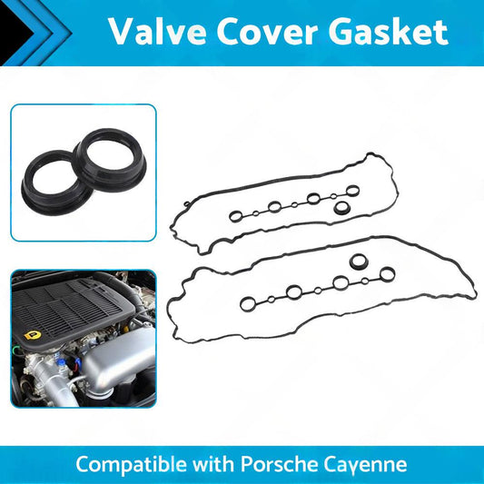 Left Right Valve Cover Gasket Spark Plug Seals Cam Gasket Suitable for Cayenne
