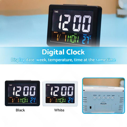 Digital Home Large Jumbo LED Wall Desk Clock With Calendar Temperature