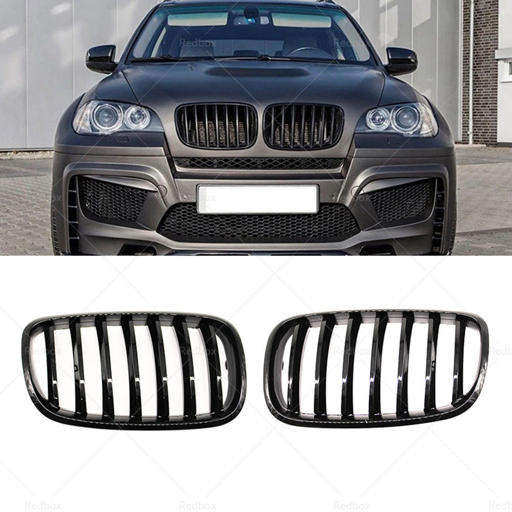 Front Bumper Kidney Grill Grille Gloss Suitable For BMW E70 X5 E71 X6 2007-2013