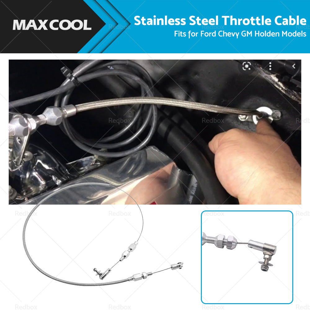 36 inch Braided Stainless Steel Throttle Cable Fits for Ford Chevy GM Holden Models