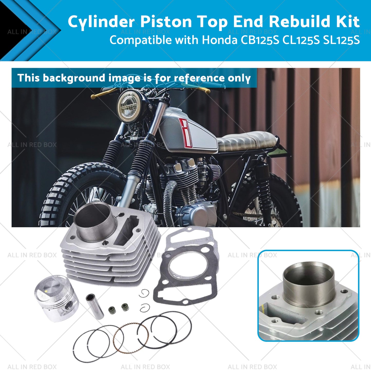 {{ CL125S SL125S Cylinder Piston Top End Rebuild Kit Suitablefor Honda CB125S 71-85 }} - Buy Car Parts Online at {{ Kaka Auto Parts }}.