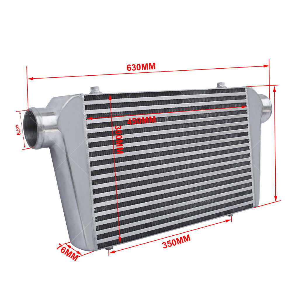 Intercooler 3 inch Universal Aluminum Turbo 450x300x76mm Bar Plate FMIC Front Mount