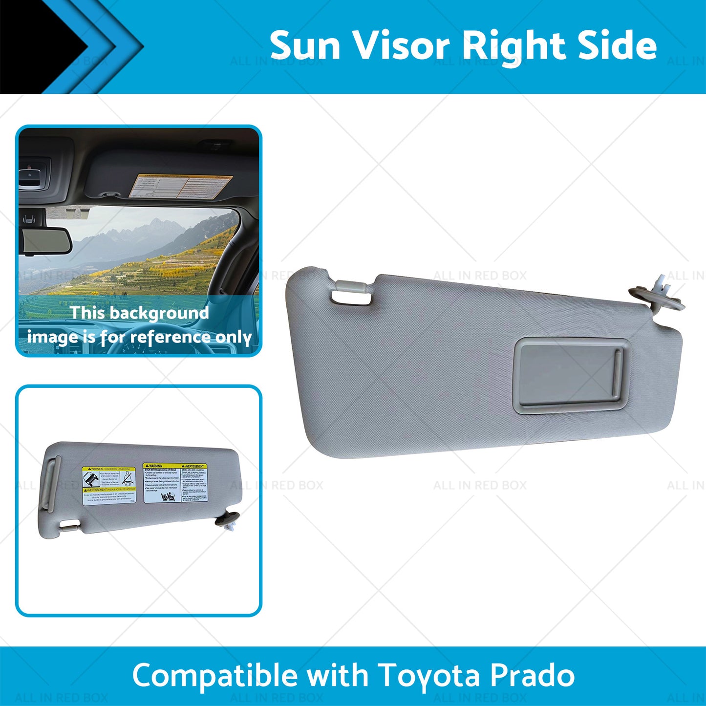 {{ 7431035A90B1 Sun Visor Right Side Suitable for Toyota Prado 10-23 74310-35A90-B1 }} - Buy Car Parts Online at {{ Kaka Auto Parts }}.