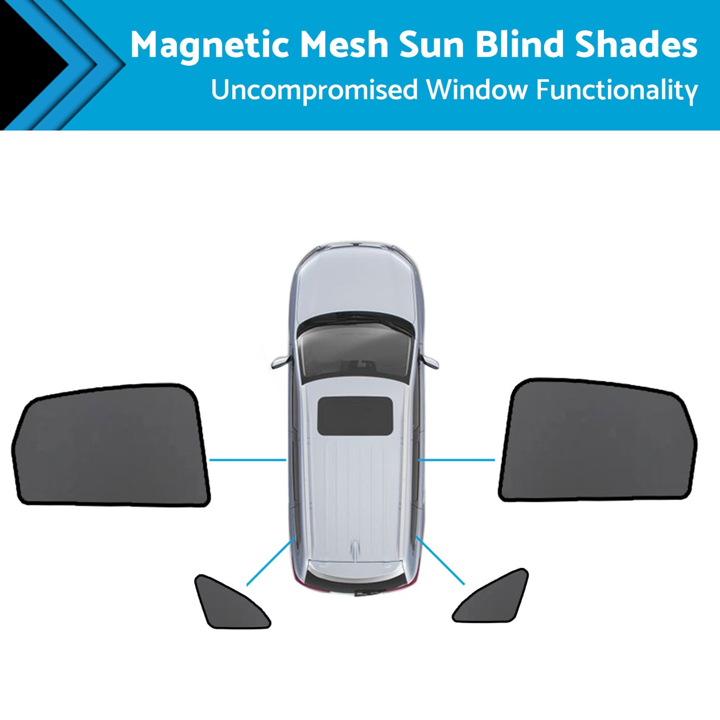 Magnetic Mesh Sun Blind Shades Suitable for Audi Q5 8R 2009–2016 On Front Rear