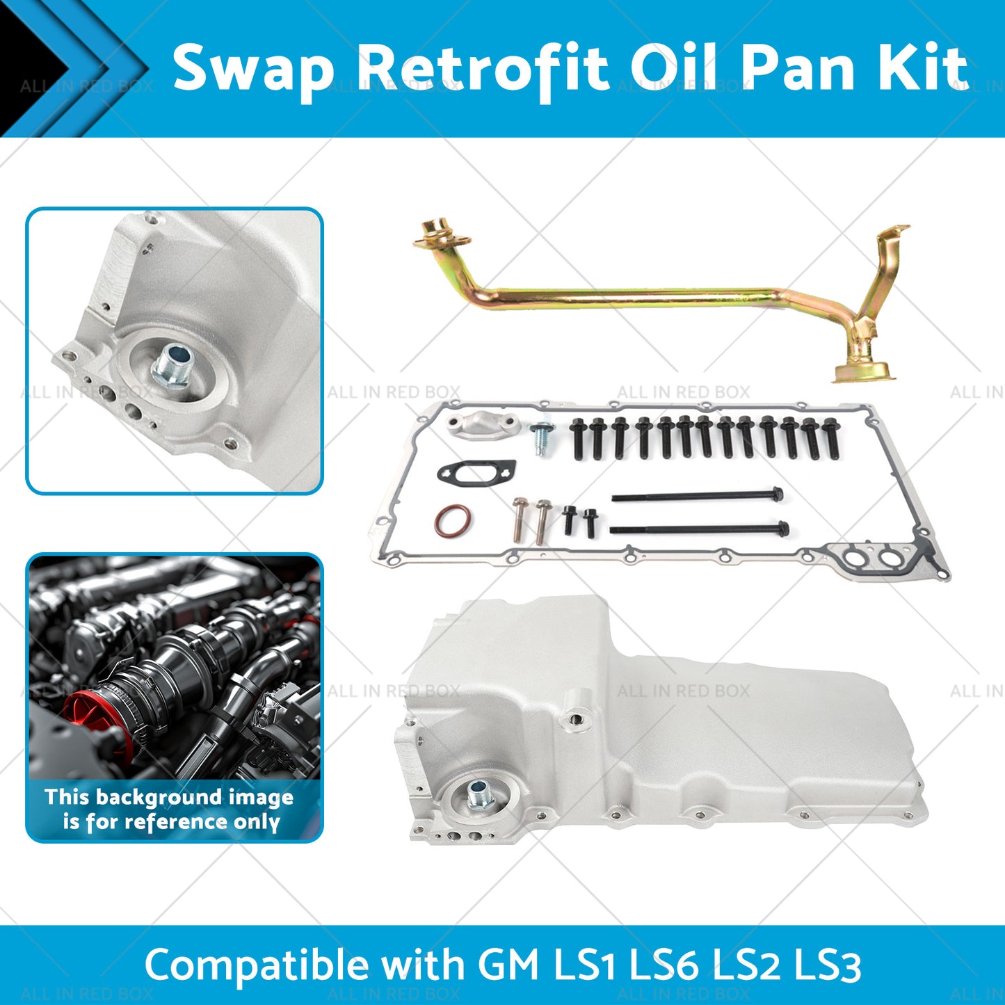 {{ Swap Retrofit Oil Pan Kit Suitable for GM LS1 LS6 LS2 LS3 302-1 1955-1987 }} - Buy Car Parts Online at {{ Kaka Auto Parts }}.