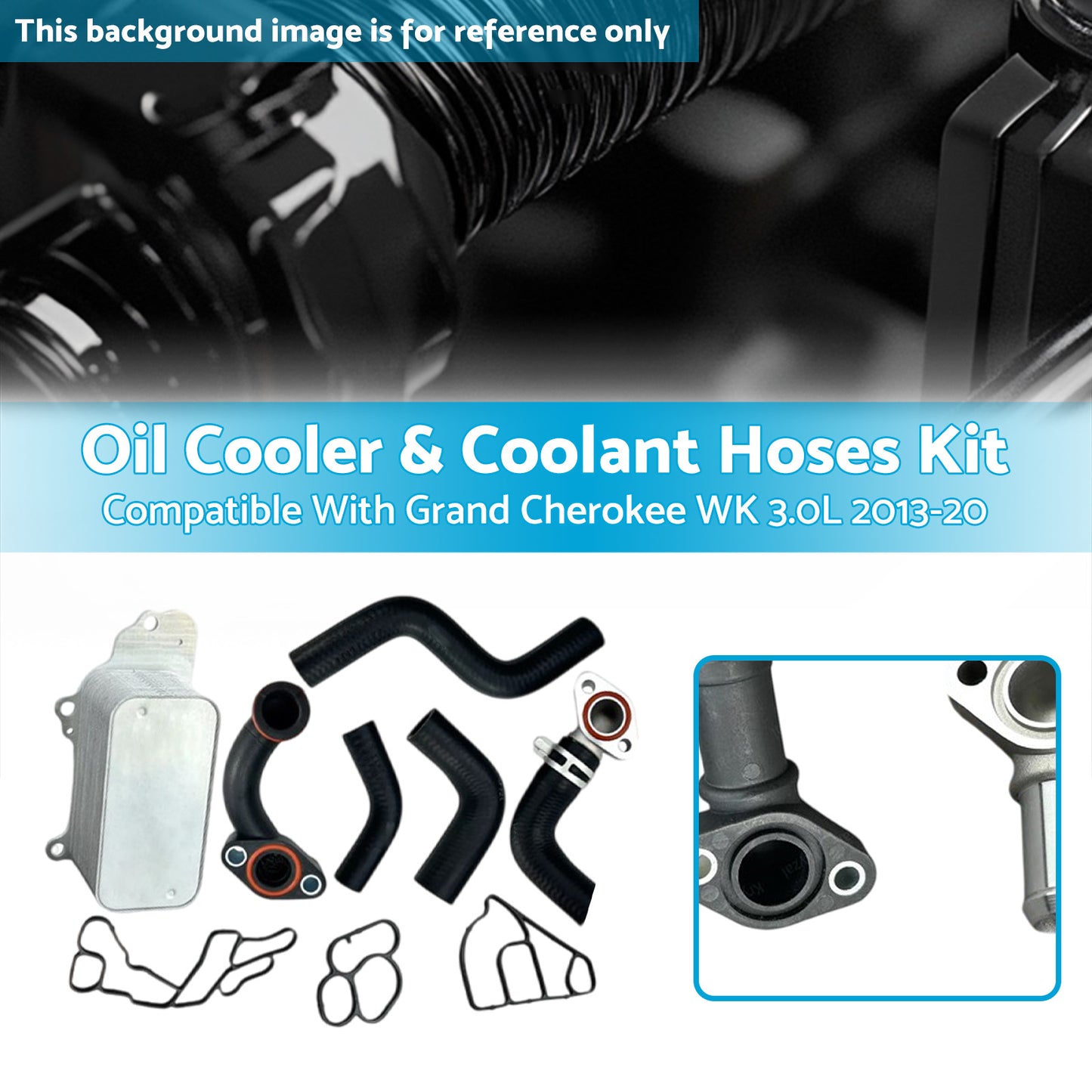{{ Oil Cooler & Coolant Hose Set Suitable For Jeep Grand Cherokee 3.0L Eco Diesel }} - Buy Car Parts Online at {{ Kaka Auto Parts }}.