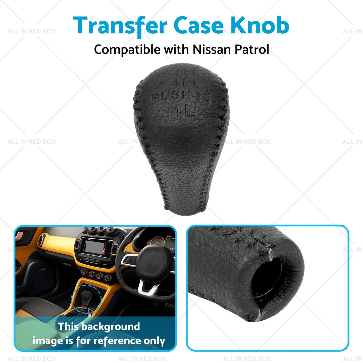 {{ 1PCS Black Leather Transfer Case Knob Suitable for Nissan Patrol GU Y61 GQ Y62 }} - Buy Car Parts Online at {{ Kaka Auto Parts }}.