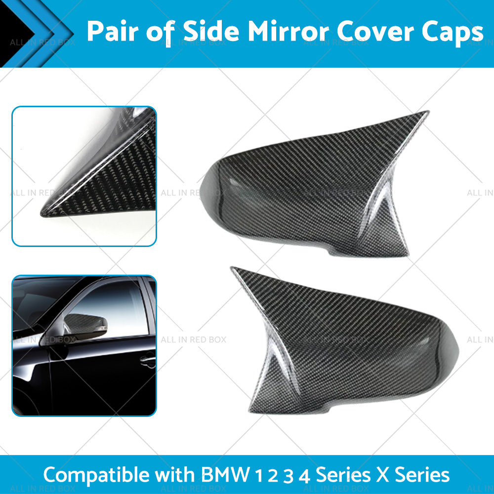 {{ Carbon Fibre Side Mirror Cover Caps Suitable for BMW F20 F21 F22 Series 1 2 3 4 }} - Buy Car Parts Online at {{ Kaka Auto Parts }}.