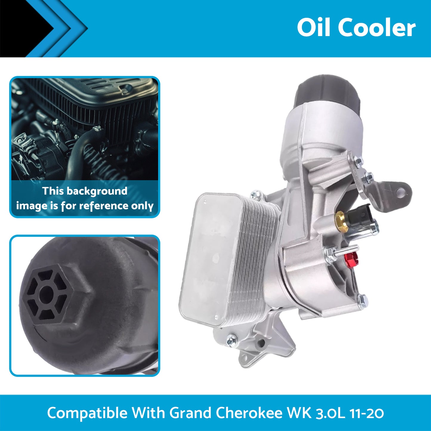 {{ Oil Cooler Assembly Suitable For Jeep Grand Cherokee 3.0L 068269916AB 68477666AA }} - Buy Car Parts Online at {{ Kaka Auto Parts }}.