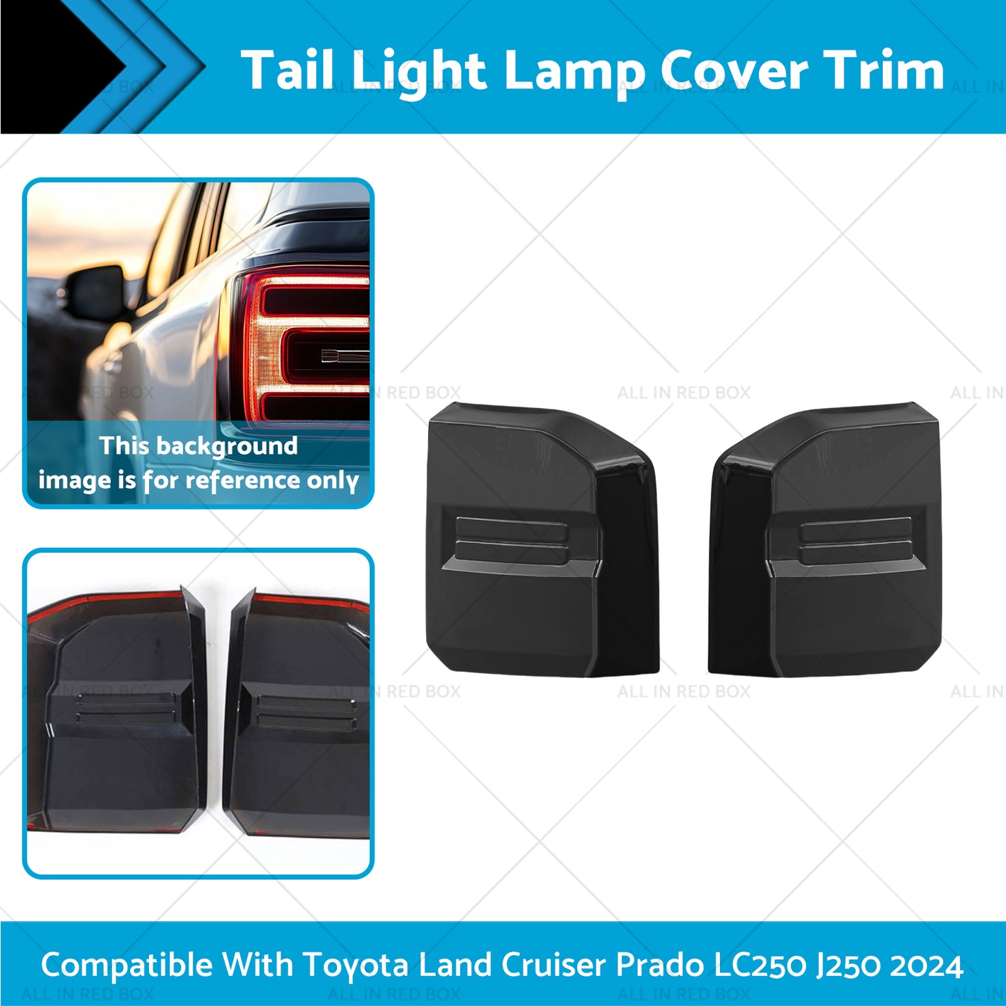 {{ 2X Tail Light Lamp Cover Trim Suitable For Toyota Land Cruiser Prado LC250 2024 }} - Buy Car Parts Online at {{ Kaka Auto Parts }}.