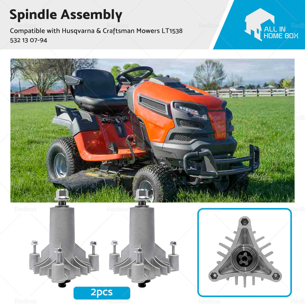 2xSpindle Assembly Suitable For Husqvarna and Craftsman Mowers LT1538 532 13 07-94