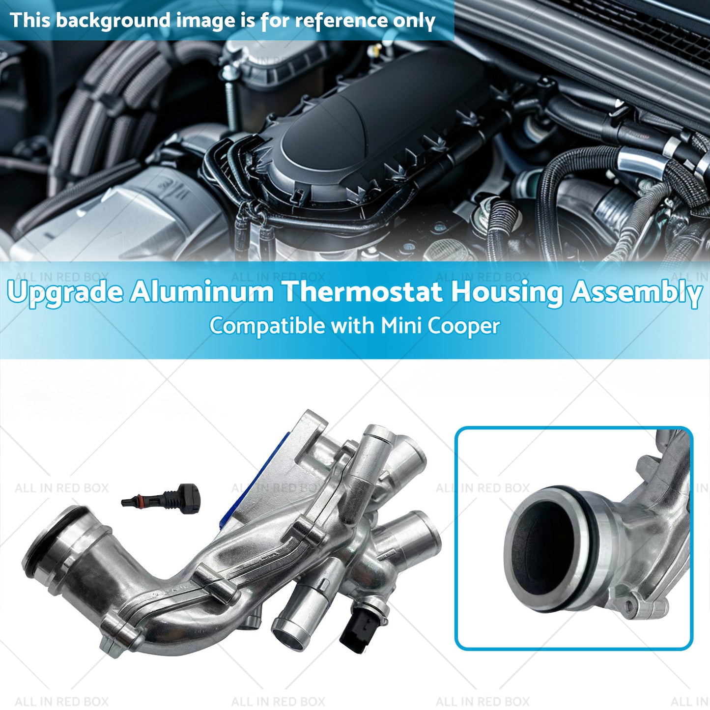 {{ Upgrade Aluminum Thermostat Housing Assembly Suitable for Mini Cooper 2007-2013 }} - Buy Car Parts Online at {{ Kaka Auto Parts }}.