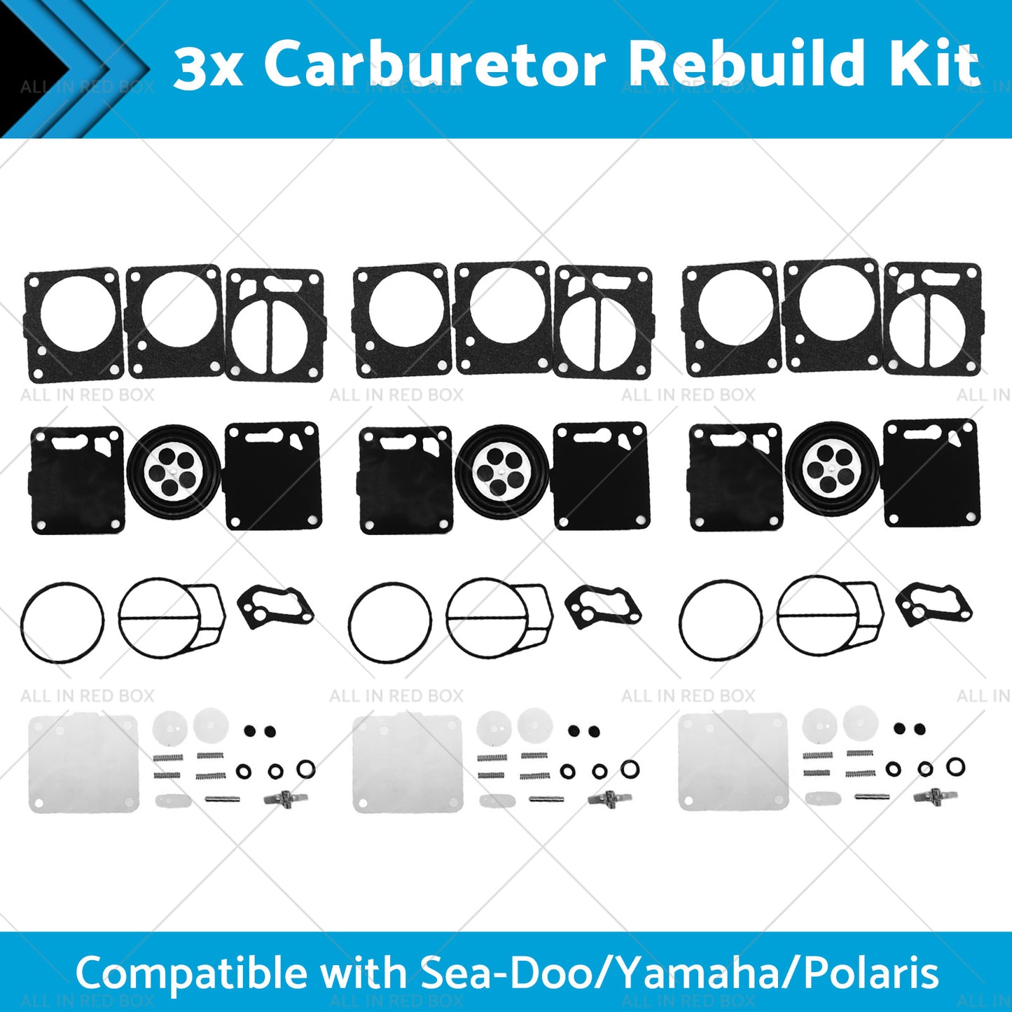{{ 3x Carburetor Carb Rebuild Repair Kit Suitable Sea-Doo SP SPI SPX HX GS GSI GSX }} - Buy Car Parts Online at {{ Kaka Auto Parts }}.