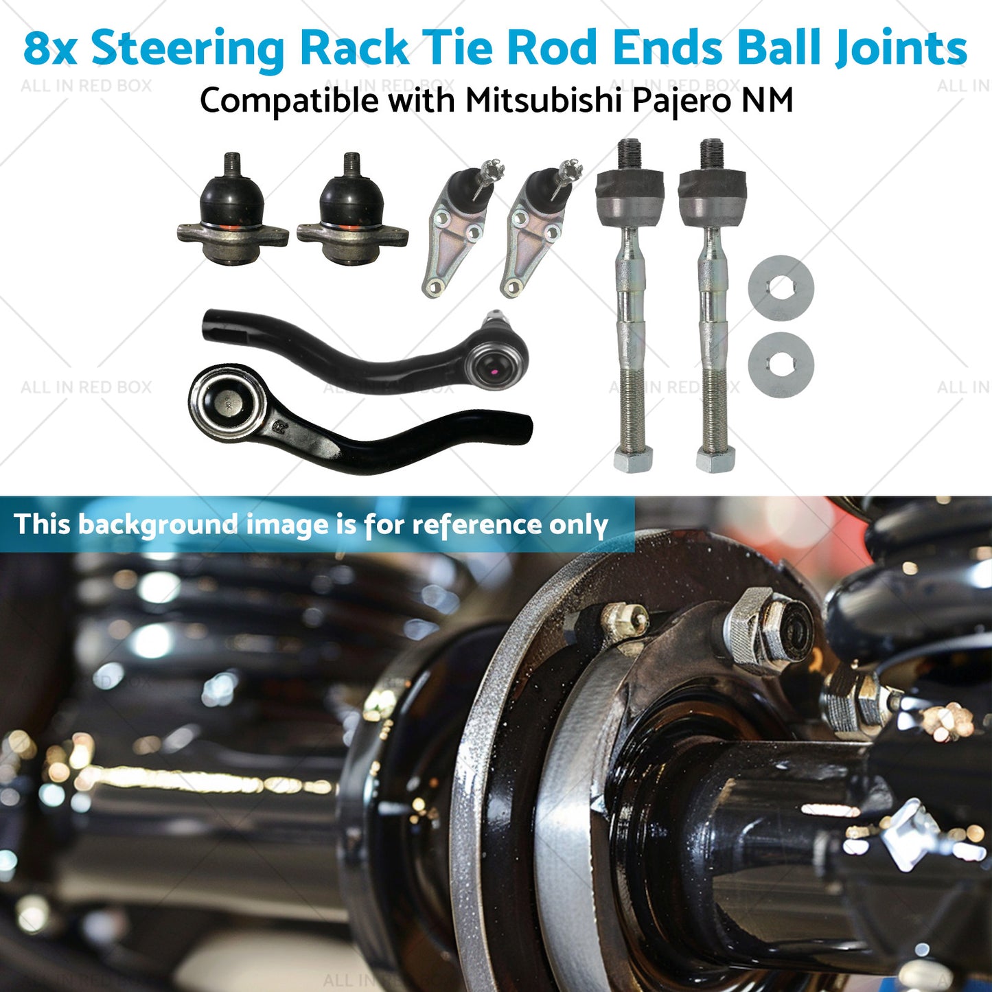 {{ 8x Steering Rack Tie Rod Ends Ball Joints Suitable for Mitsubishi Pajero NM }} - Buy Car Parts Online at {{ Kaka Auto Parts }}.