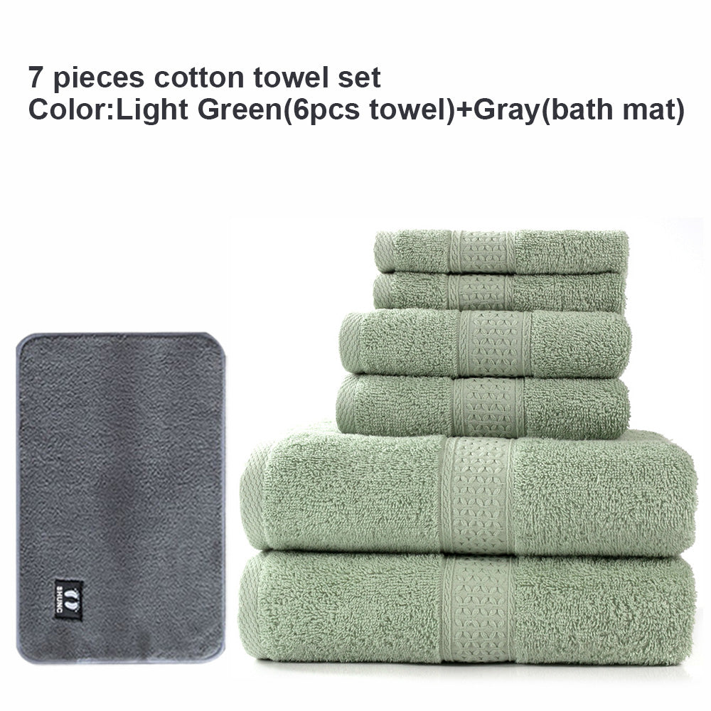 100% Premium Egyptian Cotton Towel Set Soft Bath Face Washer Hand 7pcs Set