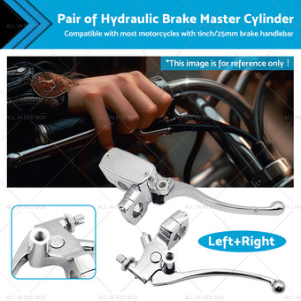 compare product 1inch Chrome Motorcycle Handlebar Hydraulic Brake Master Cylinder and Clutch Lever
