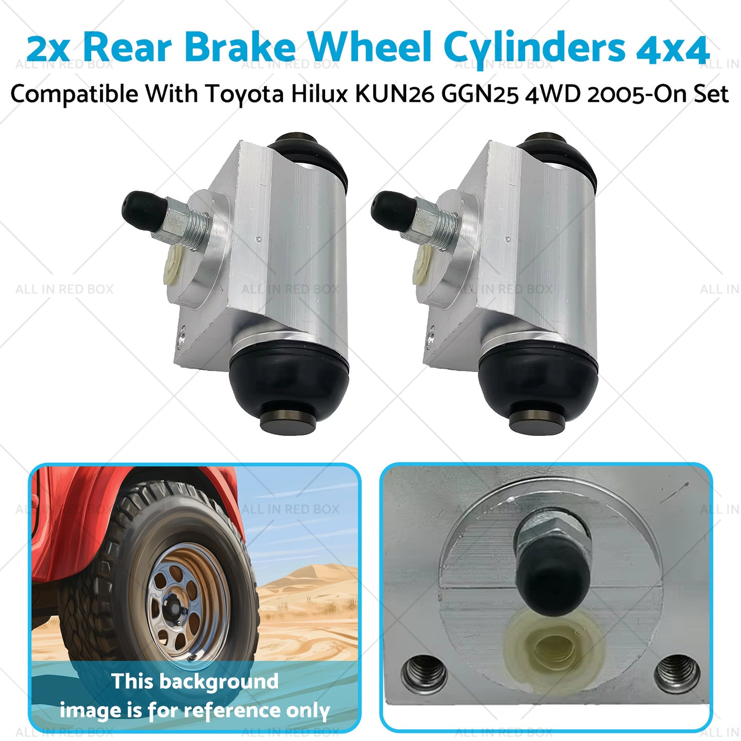 {{ Rear Brake Wheel Cylinders 4x4 Suitable for Toyota Hilux KUN26 GGN25 4WD 2005-On }} - Buy Car Parts Online at {{ Kaka Auto Parts }}.