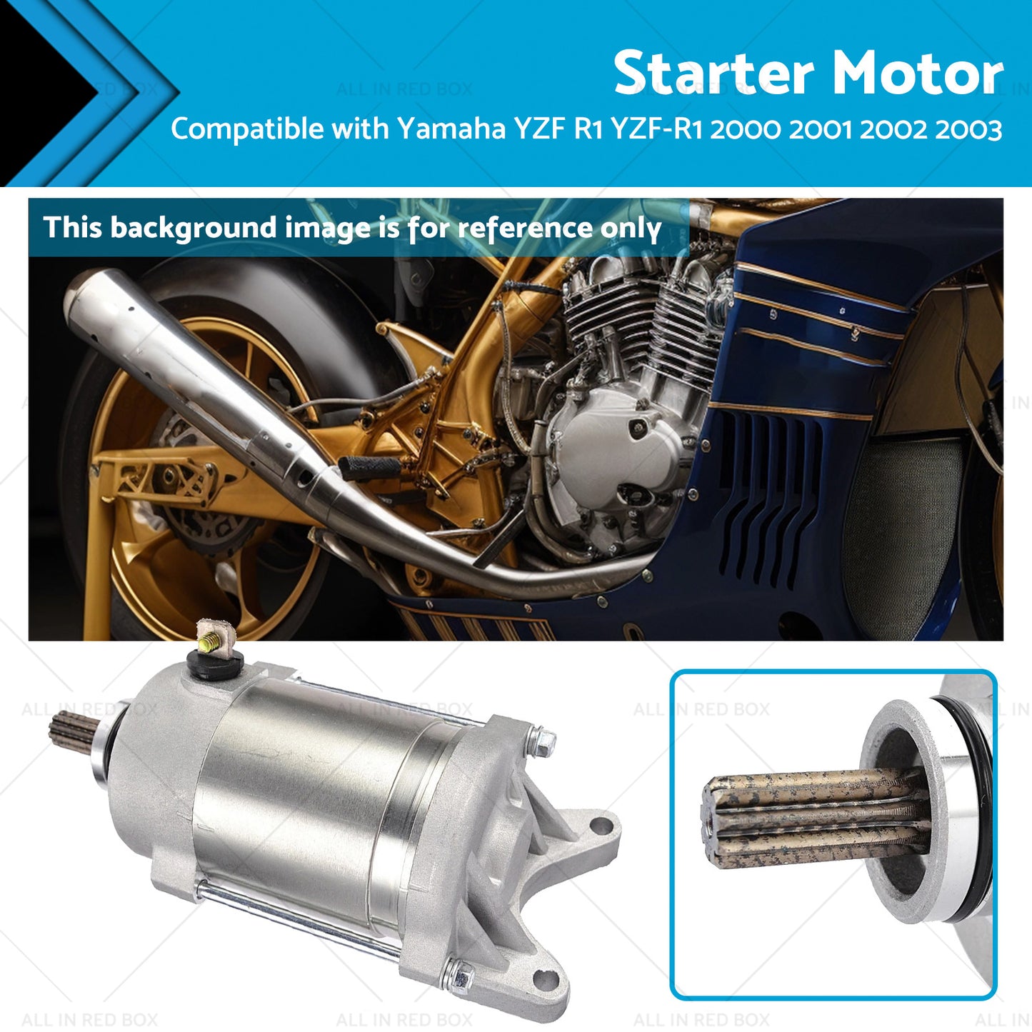 {{ Engine Starter Motor Suitable for Yamaha YZF-R1 2000-2003 5PW-81890-01-00 }} - Buy Car Parts Online at {{ Kaka Auto Parts }}.