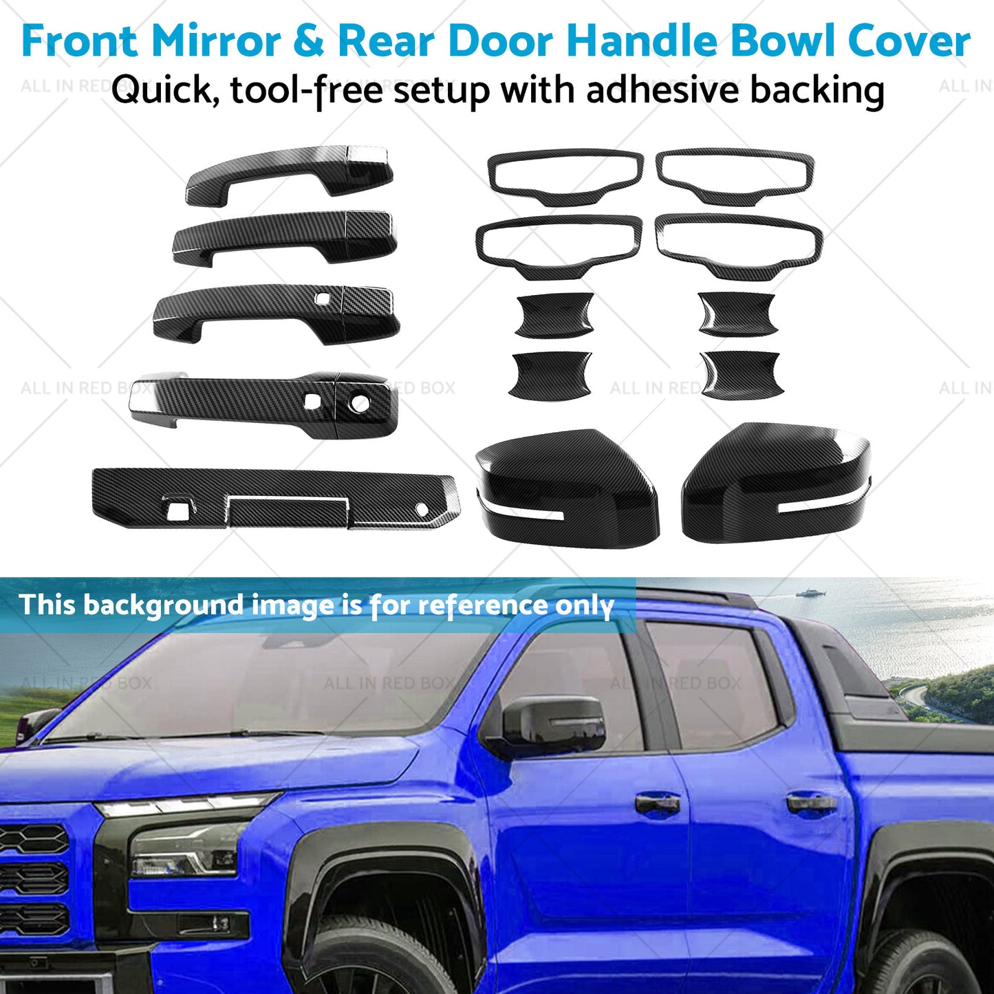 Front Mirror & Rear Door Handle Bowl Cover Suitable For Mitsubishi Triton 23-25