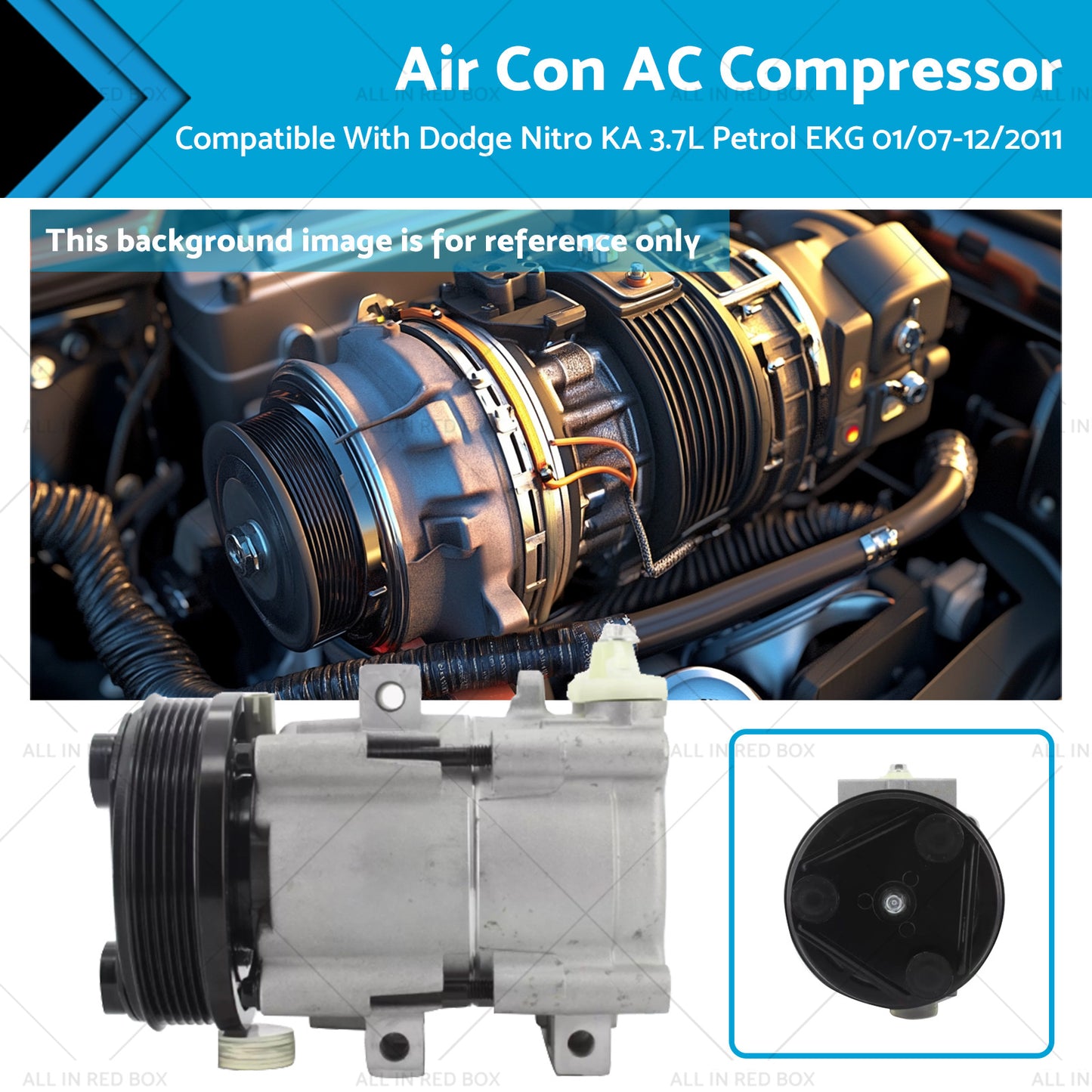 {{ Air Con AC Compressor Suitable for Dodge Nitro KA 3.7L Petrol EKG 01/07-12/2011 }} - Buy Car Parts Online at {{ Kaka Auto Parts }}.
