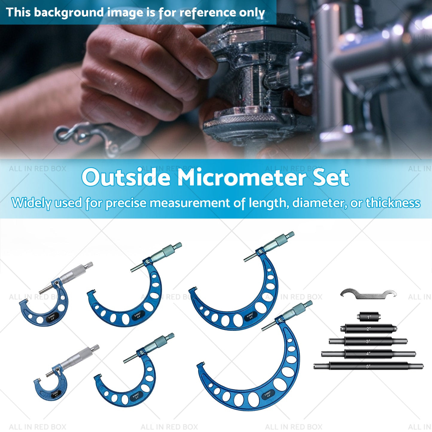 {{ 6pcs or set 0-6 inch Outside Micrometer set Machinist Tool Carbide 0. 0001 inch }} - Buy Car Parts Online at {{ Kaka Auto Parts }}.