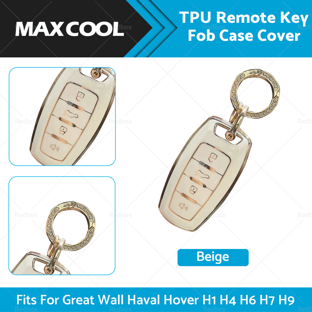 Beige TPU Remote Key Fob Case Cover Fit For Great Wall Haval Hover H1 H4 H6 H7 9