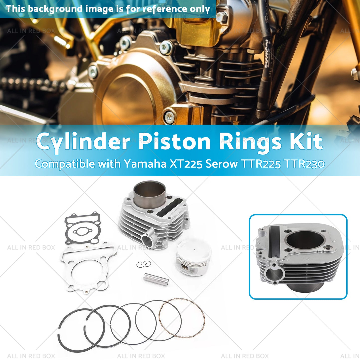 {{ Cylinder Piston Rings Kit Suitable for Yamaha Serow XT225 TTR225 TTR230 99-16 }} - Buy Car Parts Online at {{ Kaka Auto Parts }}.