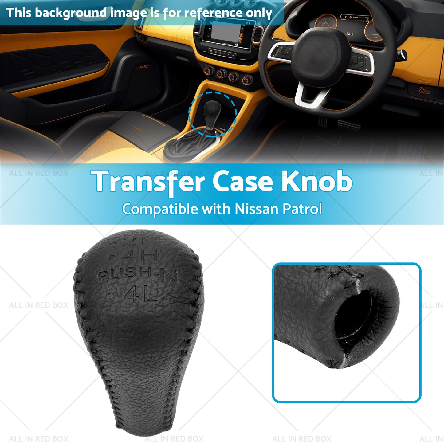 {{ 1PCS Black Leather Transfer Case Knob Suitable for Nissan Patrol GU Y61 GQ Y62 }} - Buy Car Parts Online at {{ Kaka Auto Parts }}.