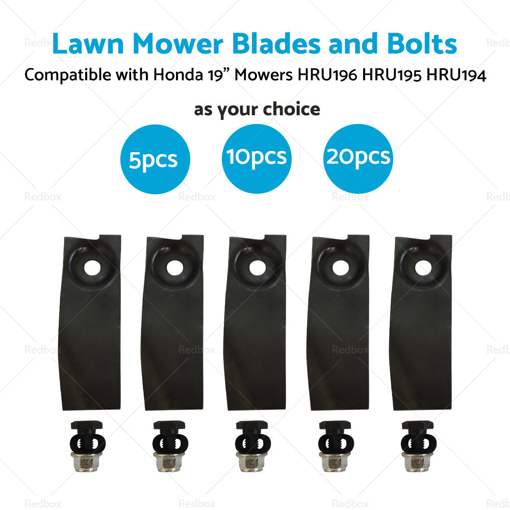 5/10/20x Lawn Mower Blades and Bolts For Honda19 Mowers HRU196 HRU195 HRU194