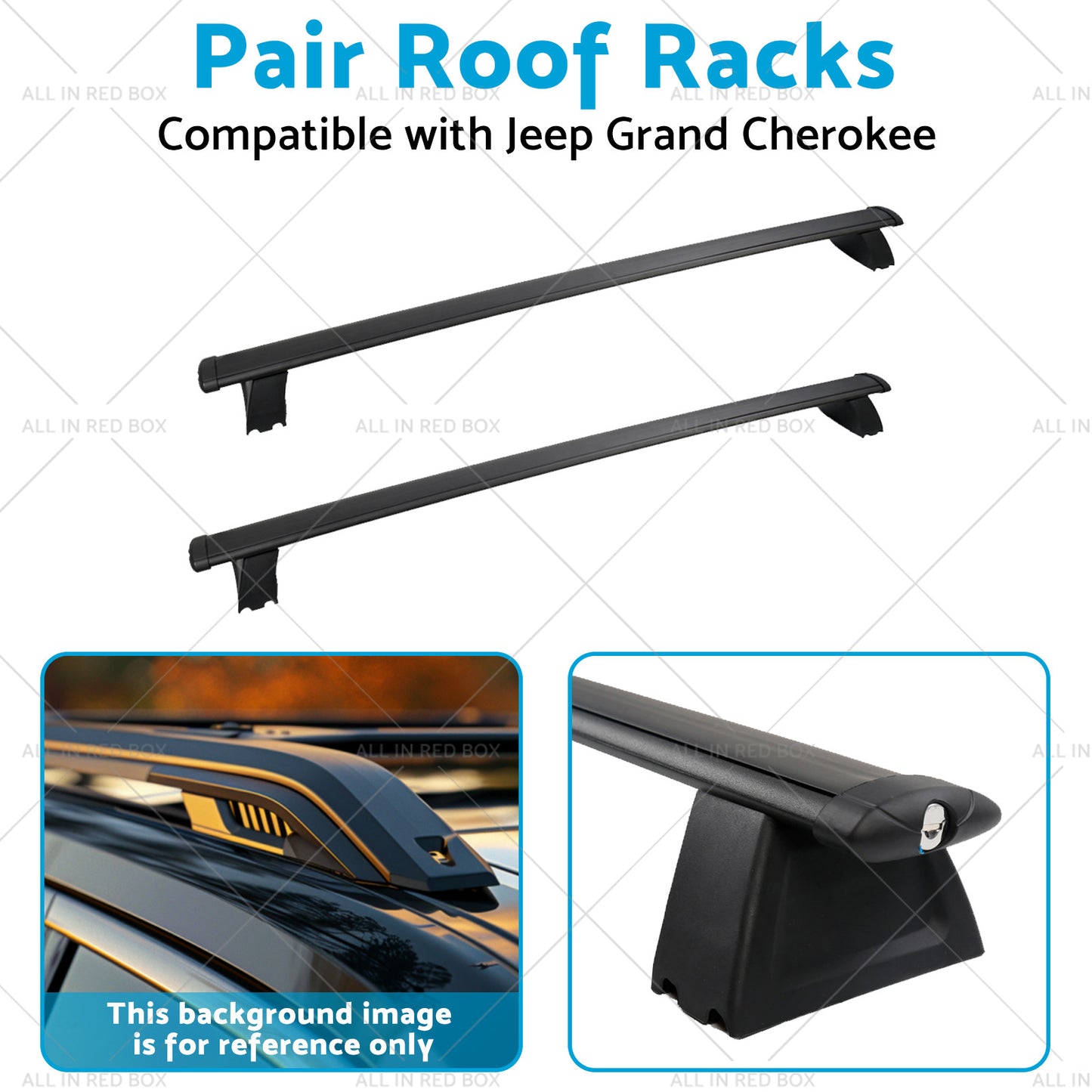 {{ 2x Cross Bar Roof Rack Suitable for Jeep Grand Cherokee 11-21 with 2 keys }} - Buy Car Parts Online at {{ Kaka Auto Parts }}.