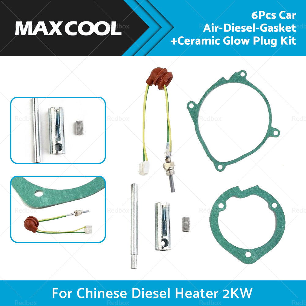 6Pcs Car Air-Diesel-Gasket Ceramic Glow Plug Kit For Chinese Diesel Heater-2KW
