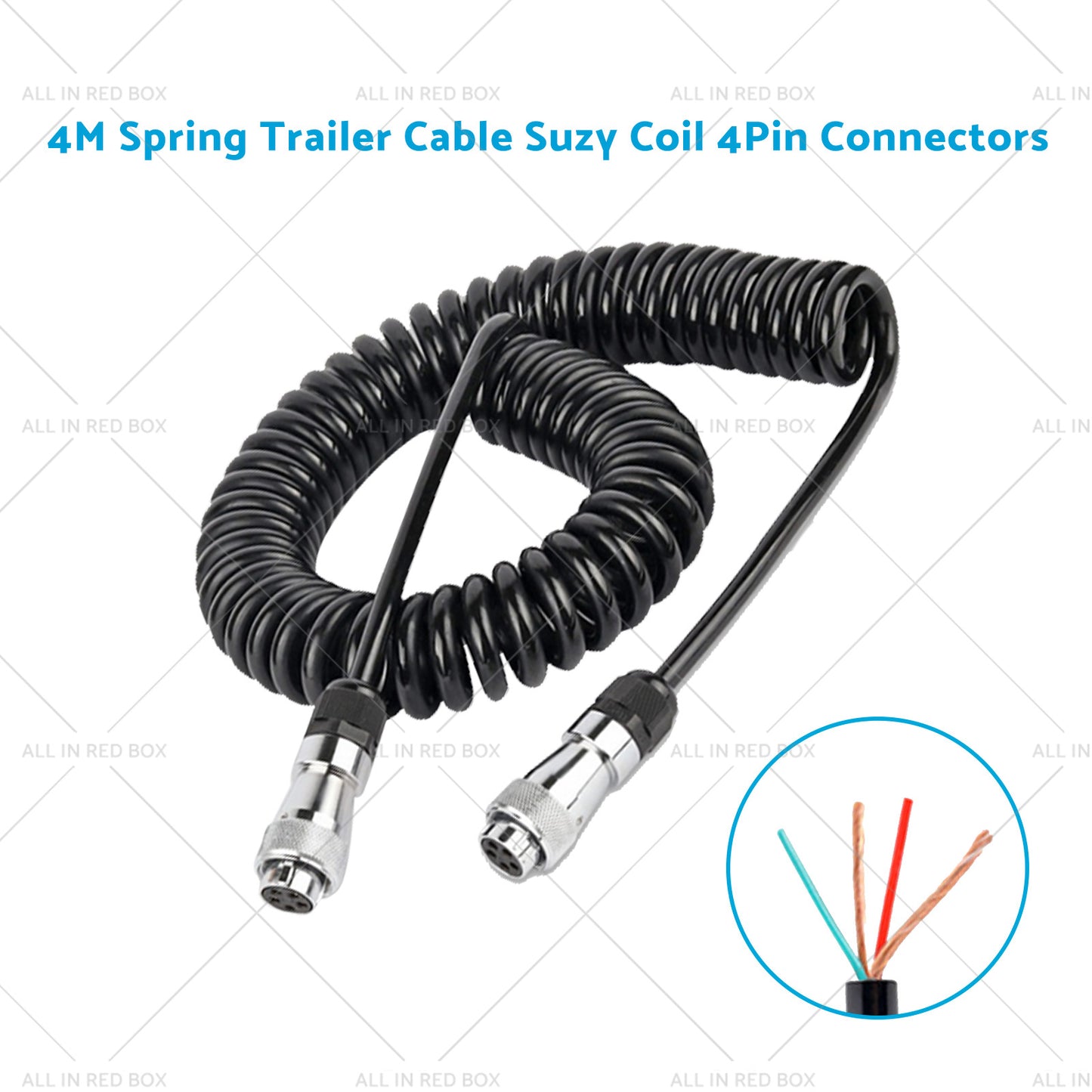 {{ Suitable For Caravan Truck Suzy Coil 2x 5pin Connector 4m to 4pin Towing Spring }} - Buy Car Parts Online at {{ Kaka Auto Parts }}.