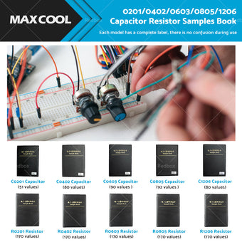 compare product 1x 0201/0402/0603/0805/1206 SMD/SMT Capacitor Chip Resistor Samples Book Kit