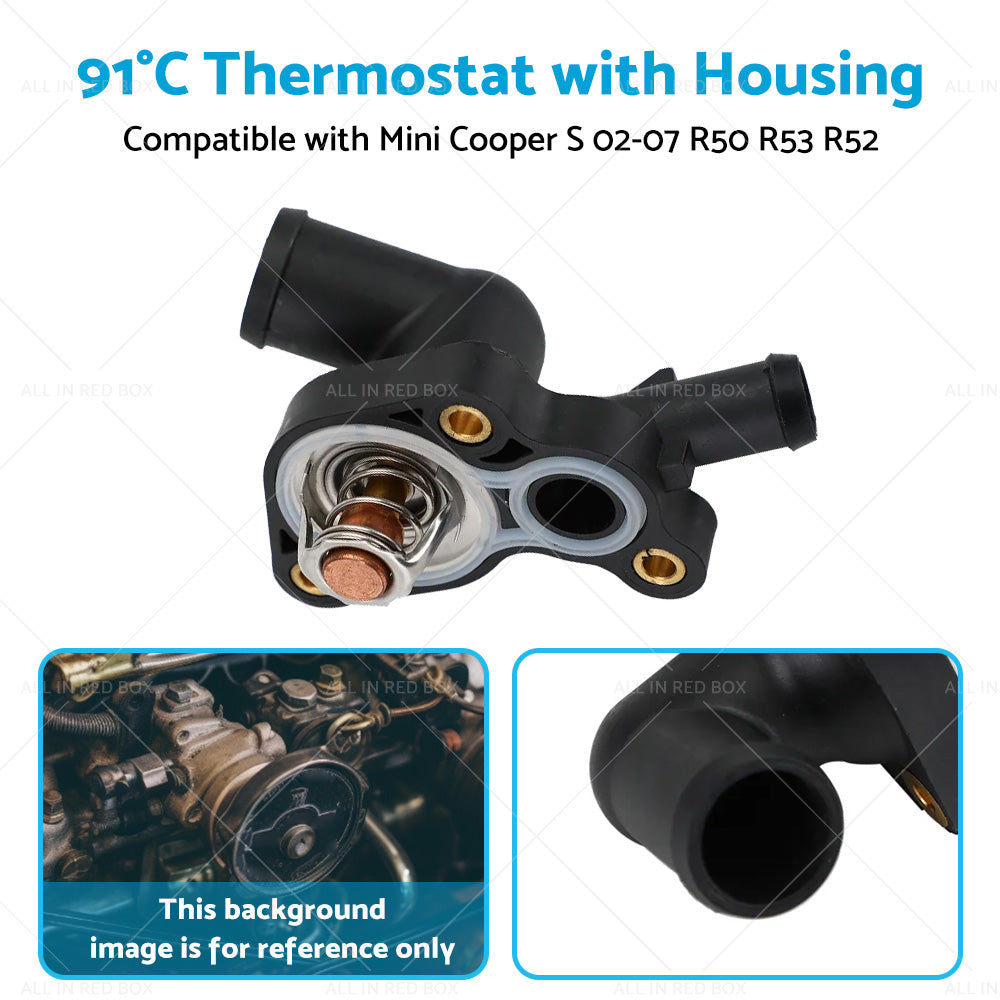 {{ 91隆茫C Thermostat w Housing Suitable for Mini Cooper S R50 R53 R52 11537512733 }} - Buy Car Parts Online at {{ Kaka Auto Parts }}.