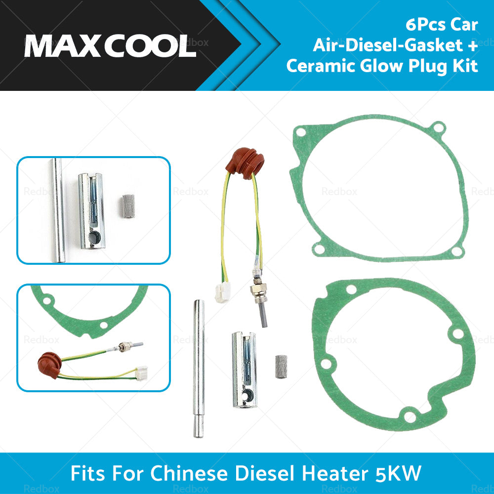6Pcs Car Air-Diesel-GasketCeramic Glow Plug Kit For Chinese Diesel Heater 5KW