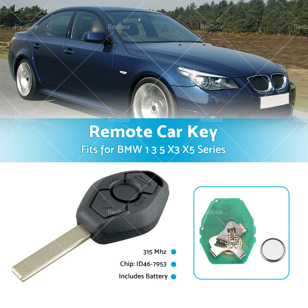 315MHz Remote Car Key w or Chip ID46-7953 For BMW 3 5 Series X3 X5 CAS2 3 Buttons